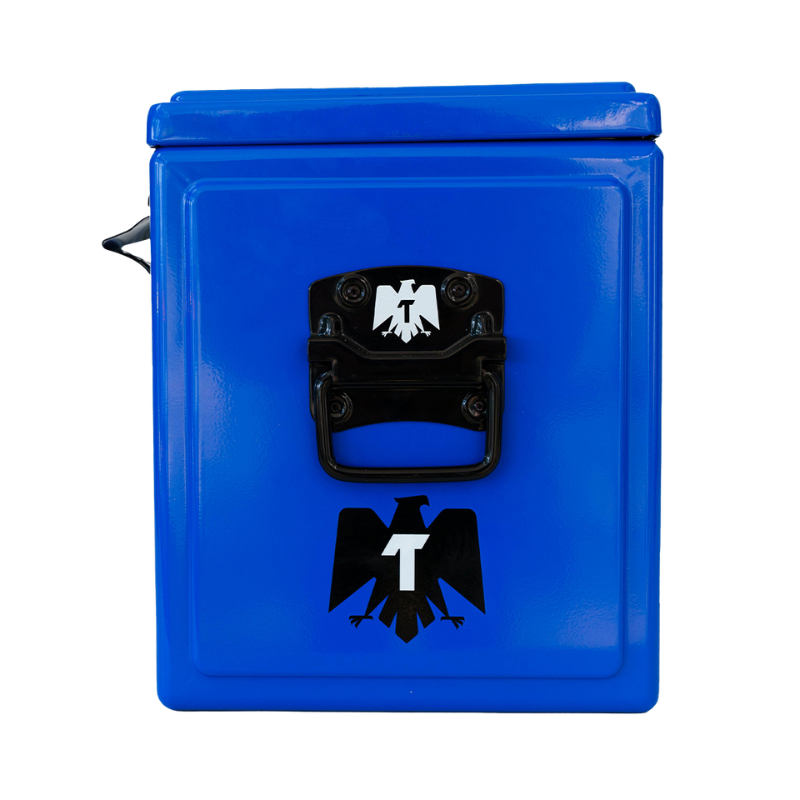 Hielera Metálica Tecate Light Azul de 15 Litros / Hasta 18 Latas