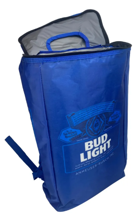 Mochila Hielera Bud Light Azul | Nevera Portátil para Cerveza y Bebidas Frías