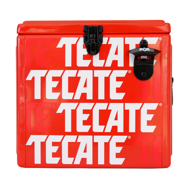 Hielera Metálica Tecate Rojo 15 Litros hasta 18 Latas