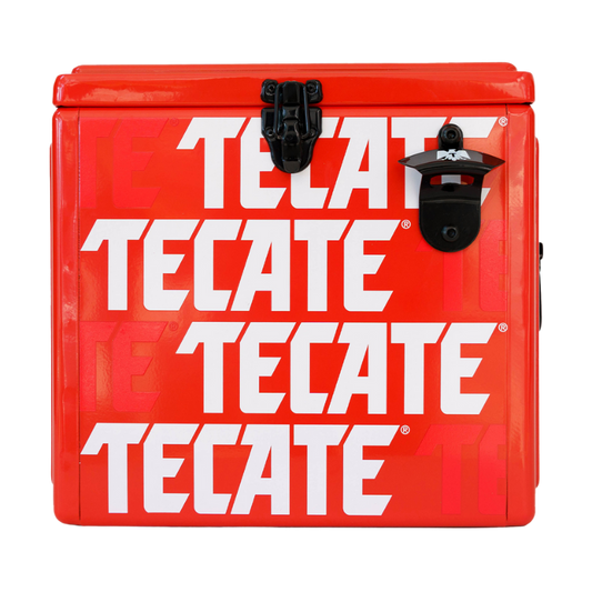 Hielera Metálica Tecate Rojo 15 Litros hasta 18 Latas