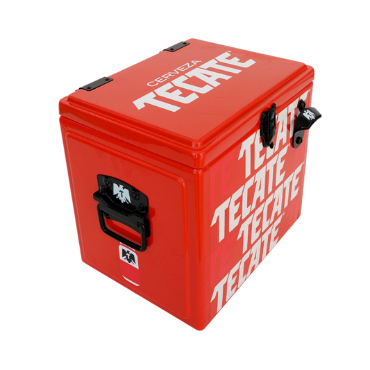 Hielera Metálica Tecate Rojo 15 Litros hasta 18 Latas