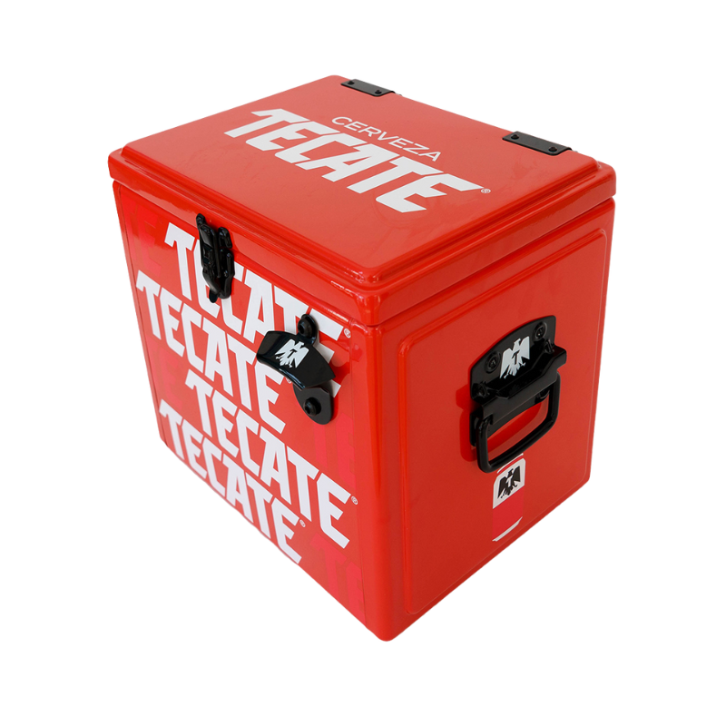 Hielera Metálica Tecate Rojo 15 Litros hasta 18 Latas