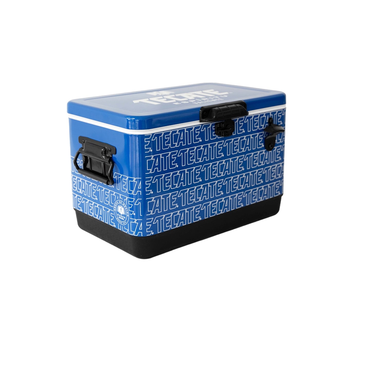 Hielera Metálica Tecate 30L Azul con Destapador Integrado