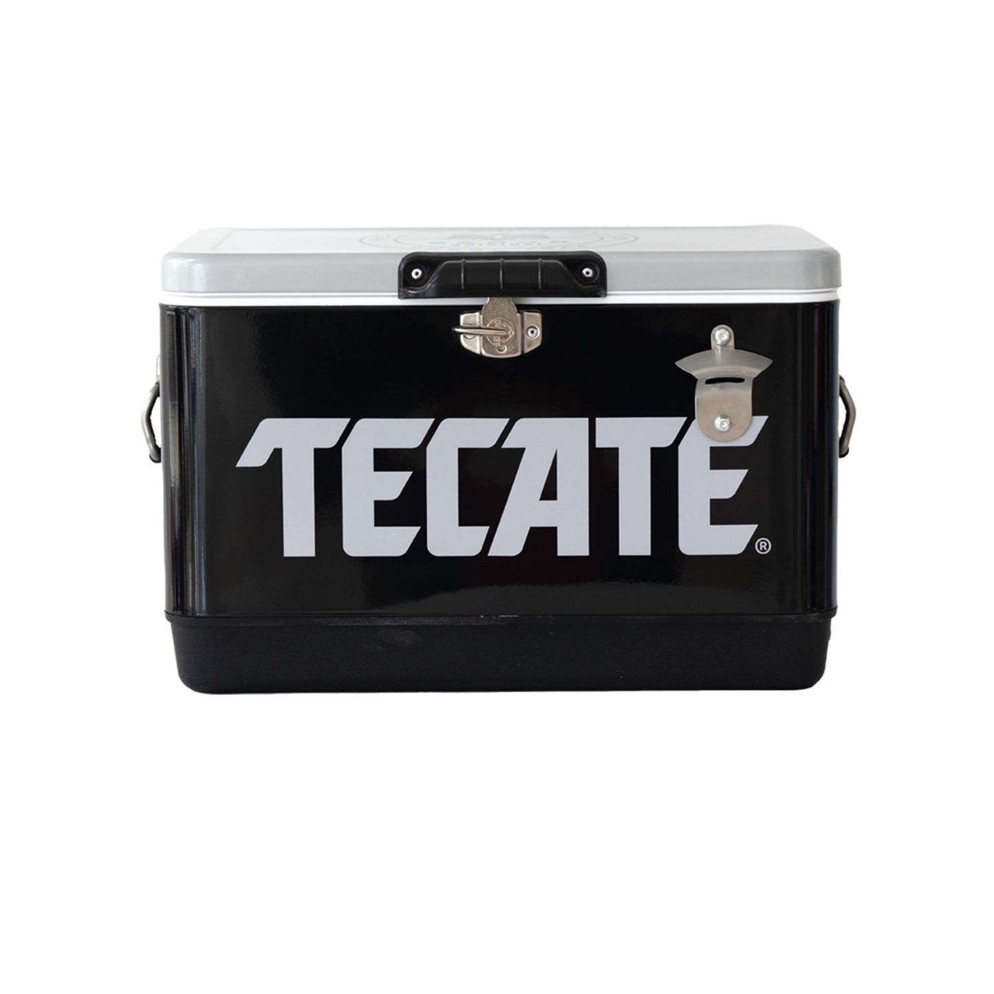 Hielera Metálica Tecate 30L Negra con Destapador Integrado