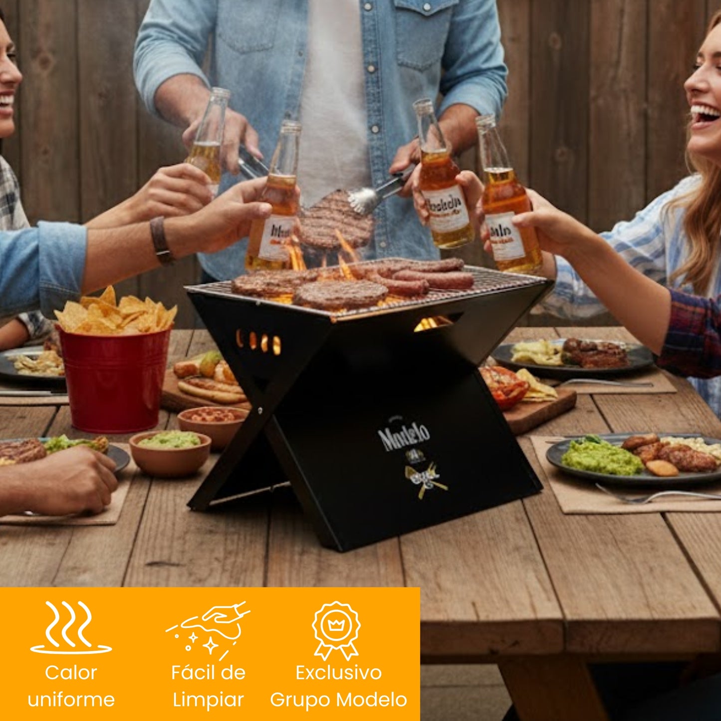 Asador Portátil Carbón Plegable Camping Grupo Modelo