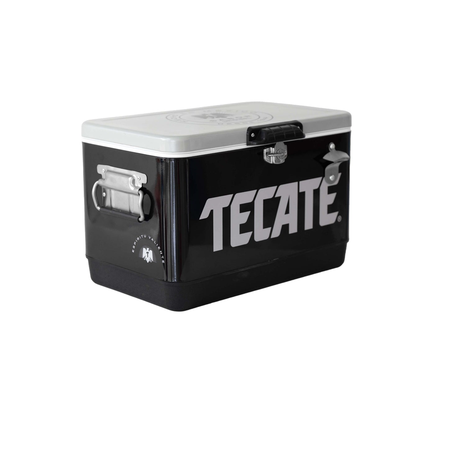 Hielera Metálica Tecate 30L Negra con Destapador Integrado