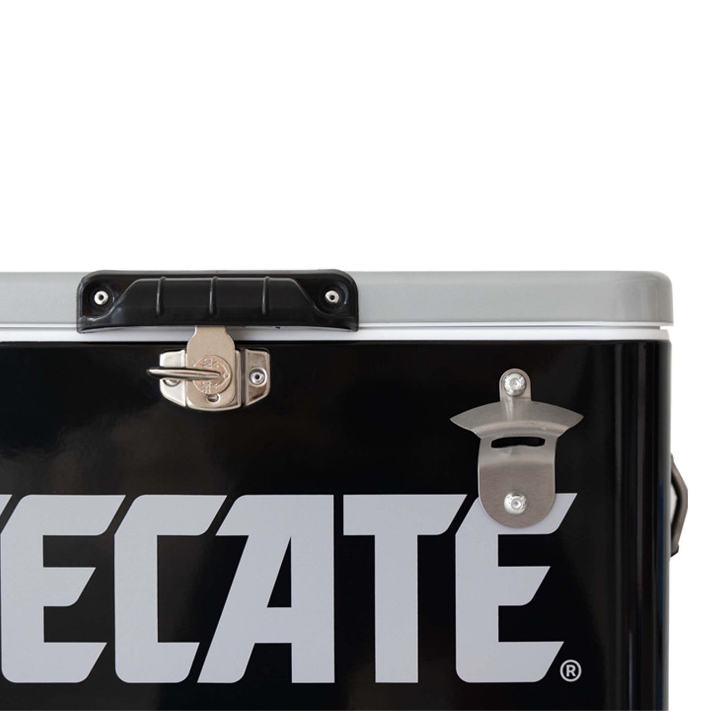 Hielera Metálica Tecate 30L Negra con Destapador Integrado