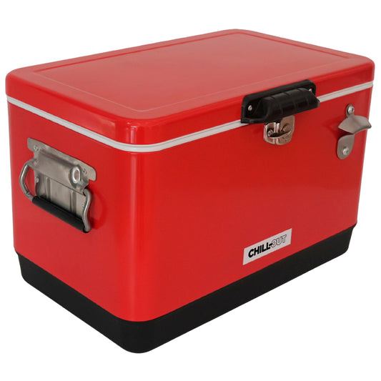 Hielera Metálica Grande Roja 30 Litros Cooler Retro Vintage Chill-Out