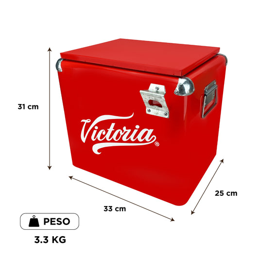 Hielera Metálica Victoria 15L Diseño Retro | Máxima Durabilidad y Conservación Extrema de Hielo