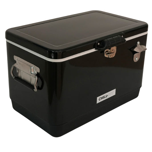 Hielera Metálica Grande Negro 30 Litros Cooler Lujo Chill-Out