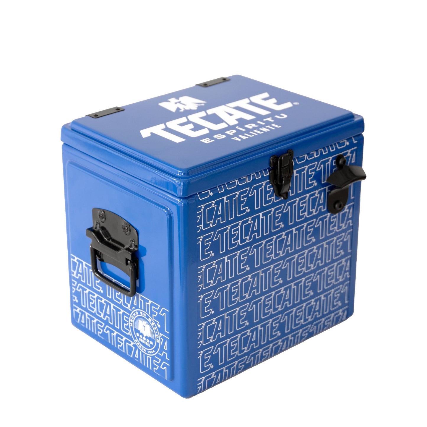 Hielera Metálica Tecate Azul 15L para Cervezas y Fiesta