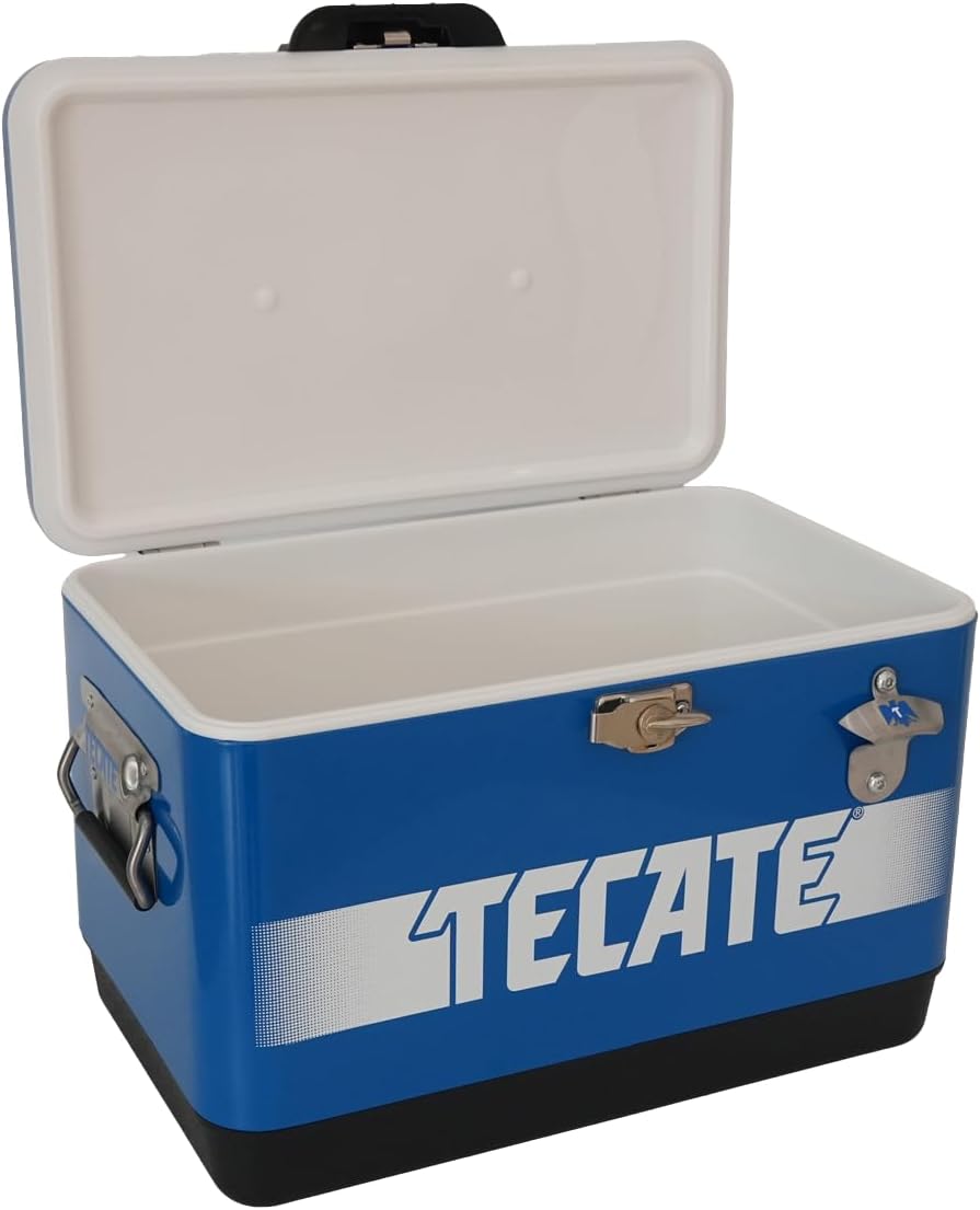 Hielera Metálica Tecate Vintage de 30 litros Azul