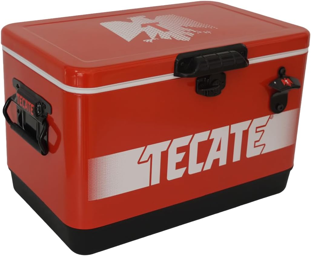 Hielera Metálica Tecate Vintage de 30 litros Rojo