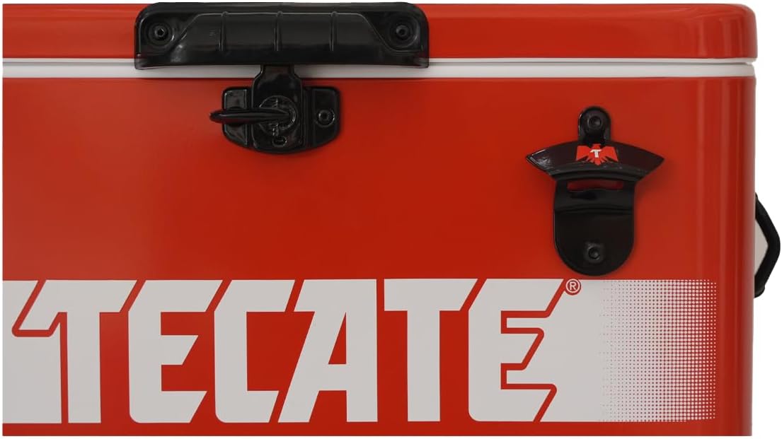 Hielera Metálica Tecate Vintage de 30 litros Rojo