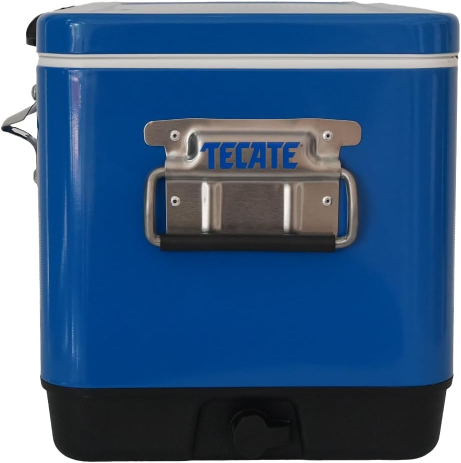 Hielera Metálica Tecate Vintage de 30 litros Azul