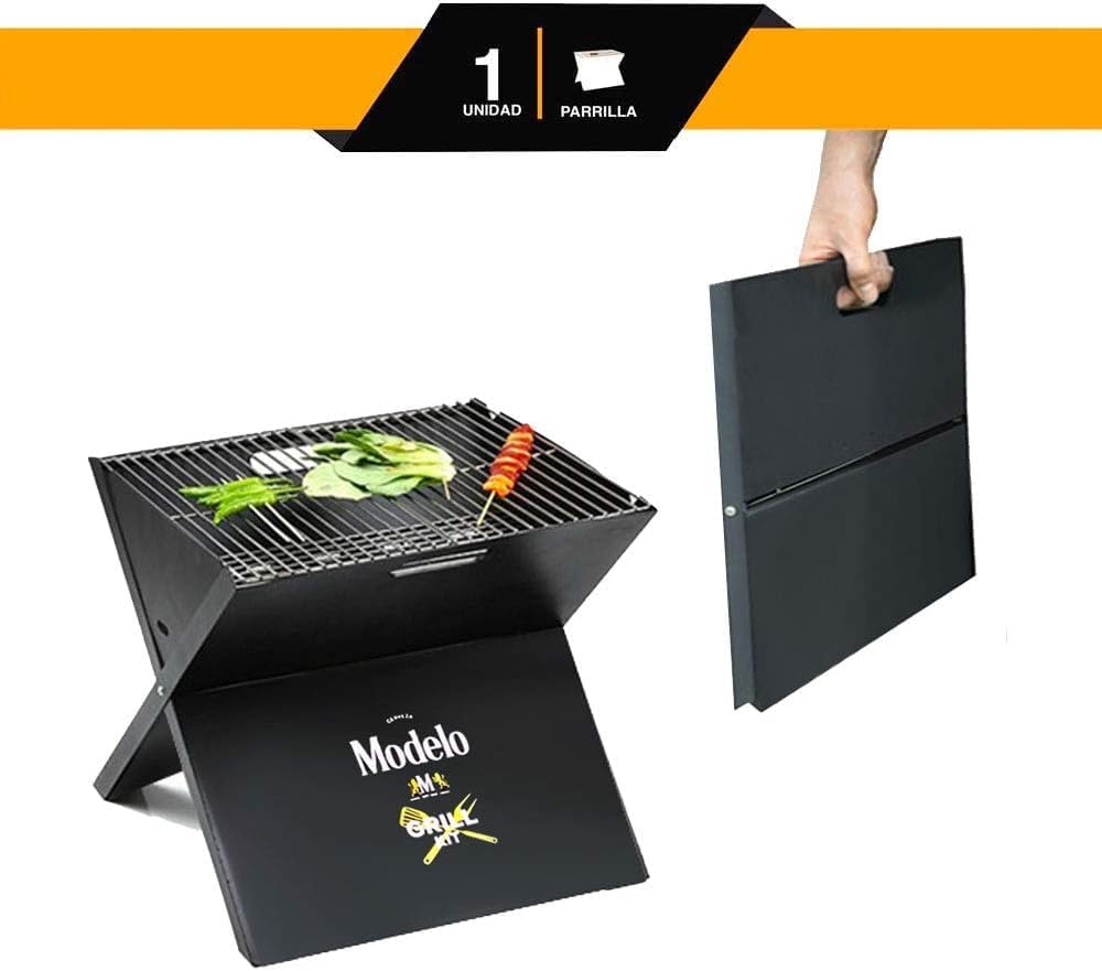 Asador de Carbón Grupo Modelo | Parrilla Plegable Portátil de Acero para Carne y Verduras