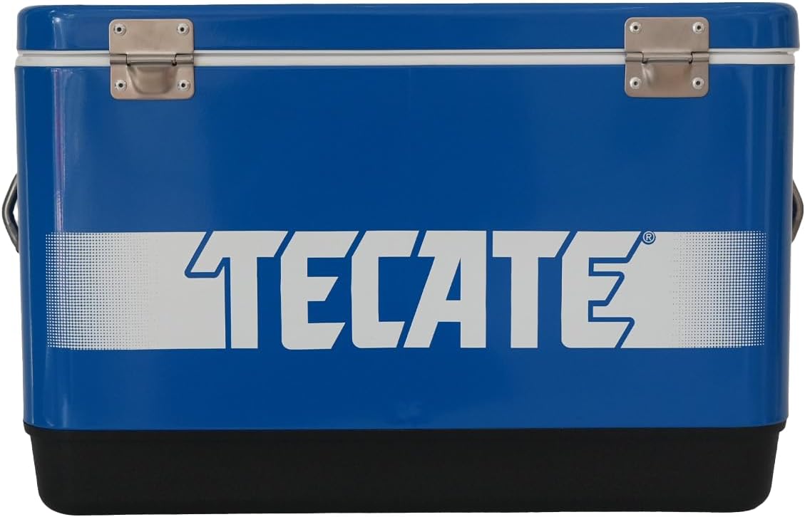 Hielera Metálica Tecate Vintage de 30 litros Azul
