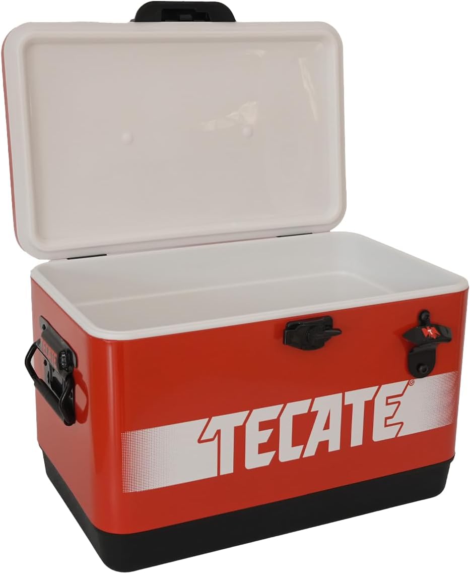 Hielera Metálica Tecate Vintage de 30 litros Rojo