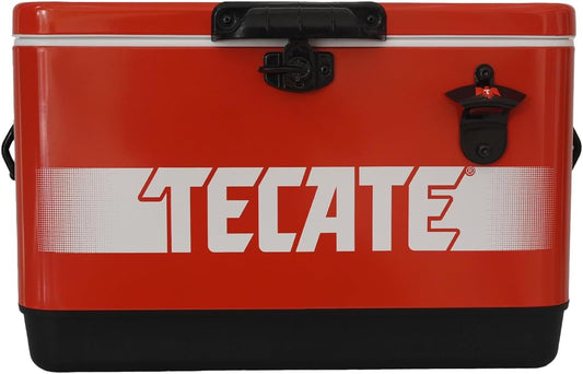 Hielera Metálica Tecate Vintage de 30 litros Rojo