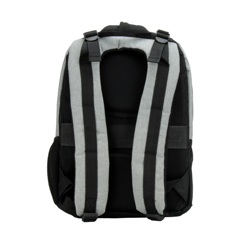 MOCHILA CON BOCINA Y LUZ LED INALÁMBRICA GRIS/NEGRO TECNOLOGÍA PORTÁTIL A DONDE VAYAS