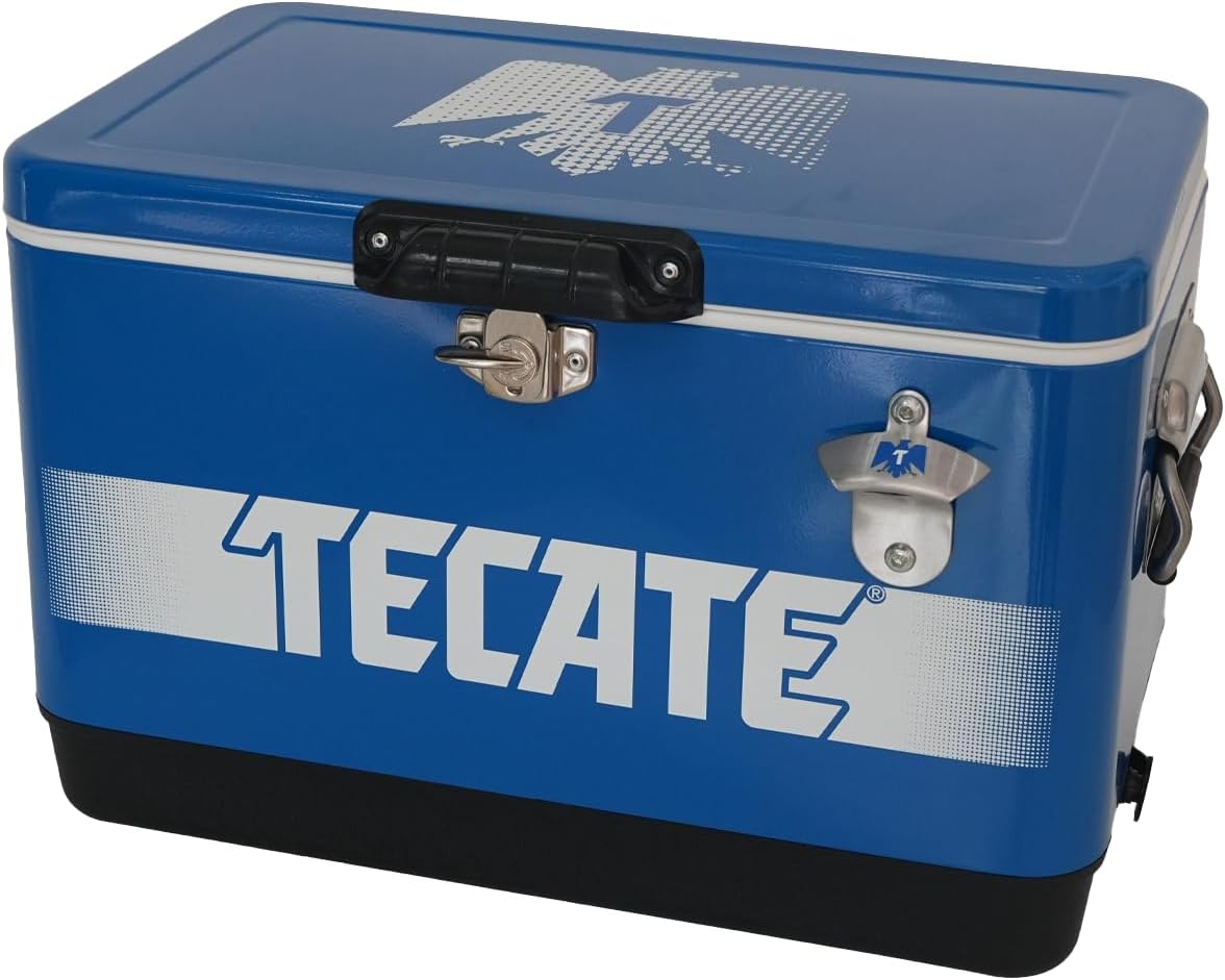 Hielera Metálica Tecate Vintage de 30 litros Azul