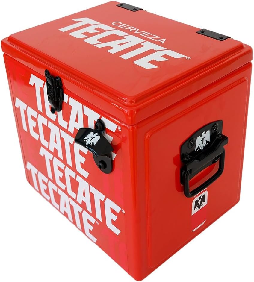 Hielera Metálica Tecate Vintage de 30 litros Rojo