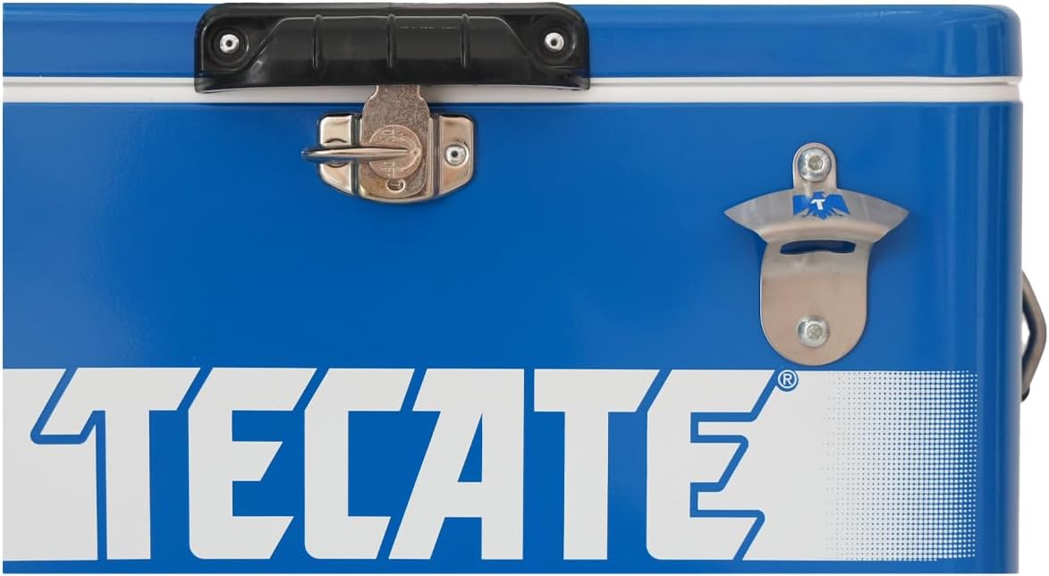Hielera Metálica Tecate Vintage de 30 litros Azul