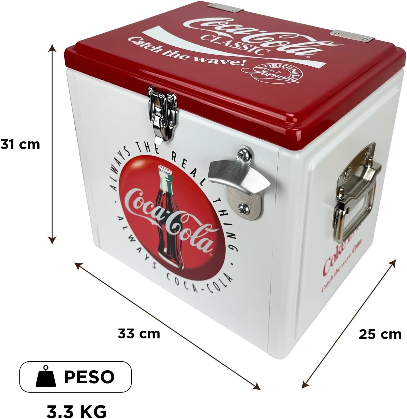 Hielera Metálica Coca-Cola Vintage BLANCO