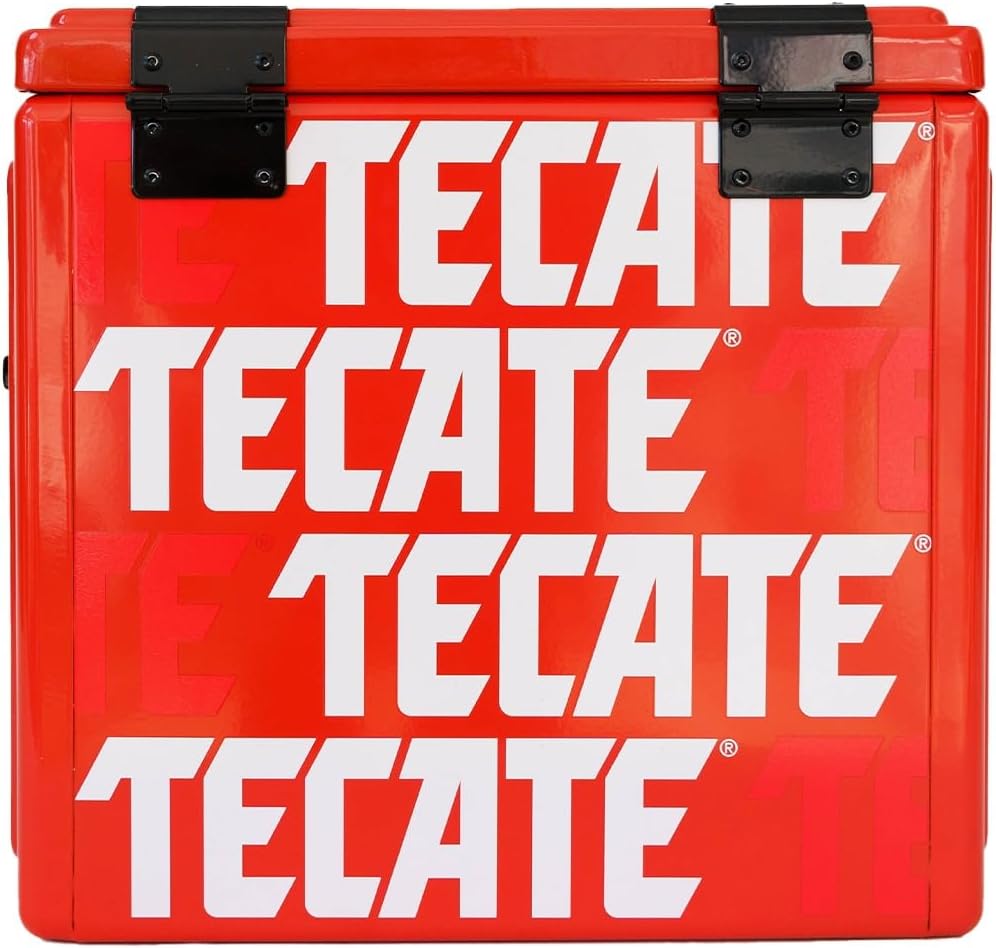 Hielera Metálica Tecate Vintage de 30 litros Rojo