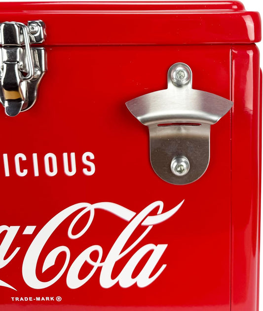 Hielera Metálica Coca-Cola Retro 15L | Capacidad para 18 Latas y Conservación de Hielo por 24 Horas