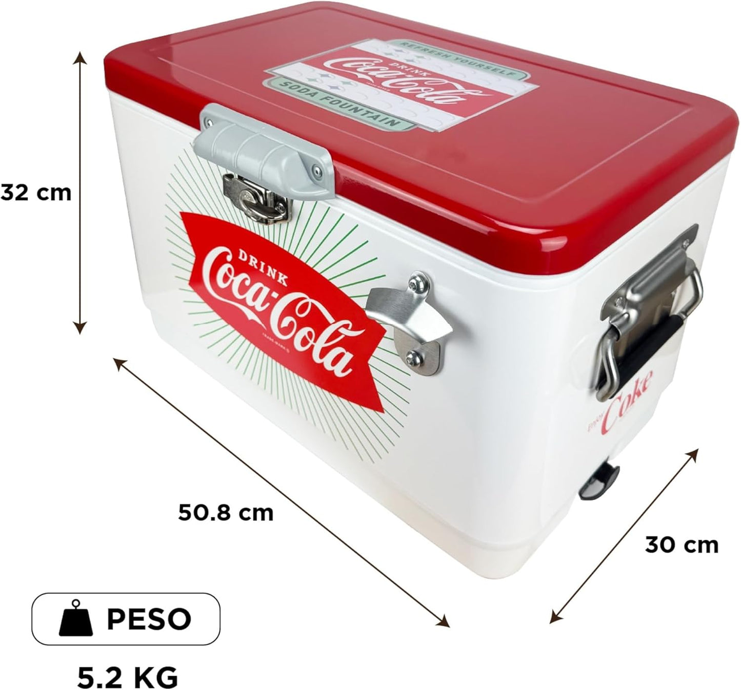 Hielera Coca-Cola CLÁSICA 30L Blanco/Rojo