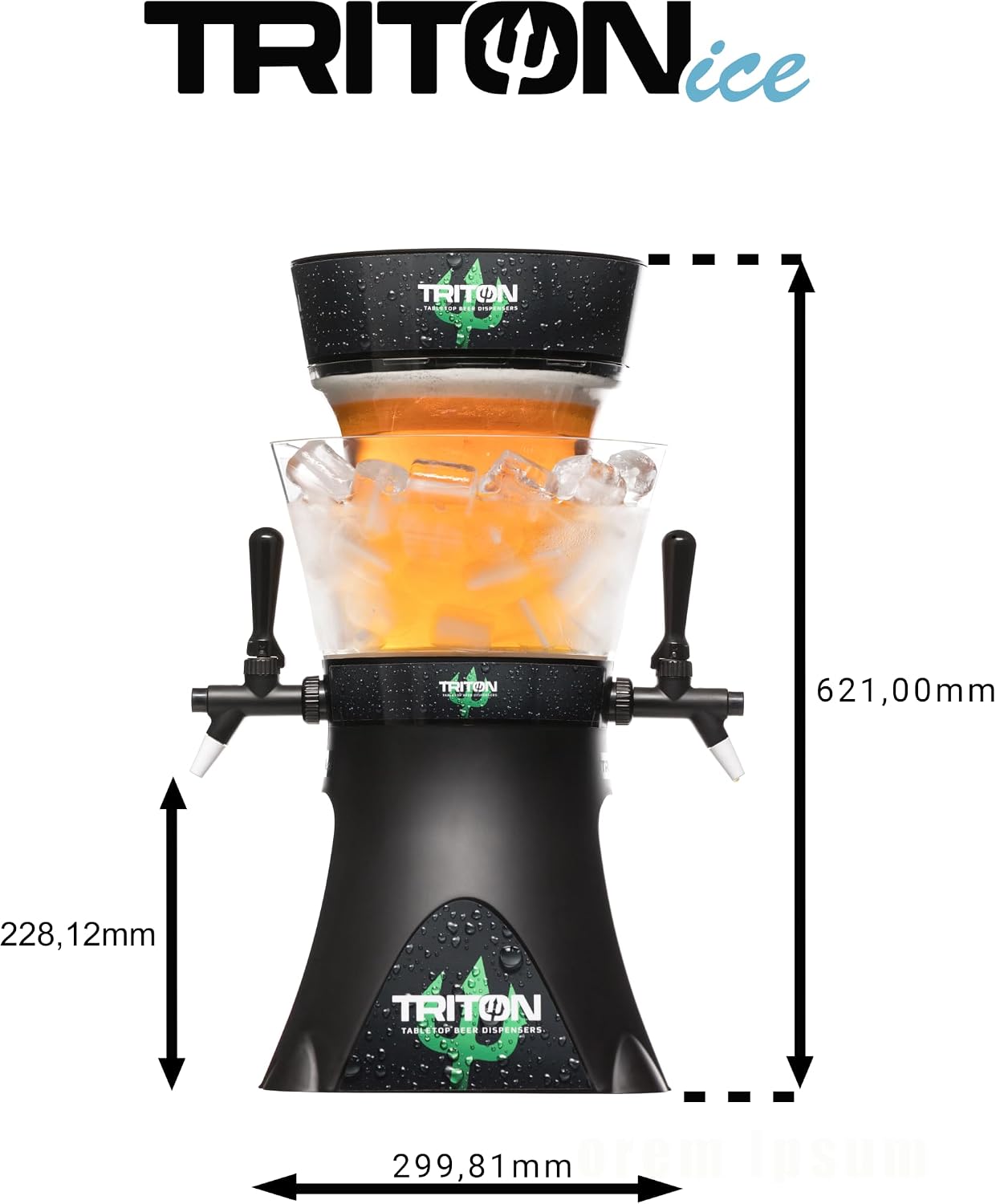 Dispensador de Cerveza Triton Ice 4L con Hielera Externa y Doble Grifo |