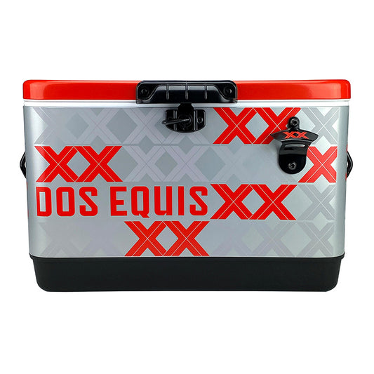 Hielera Metálica Dos Equis Plateada 30L – Capacidad para 36 Latas | Mantén tus Bebidas Frías por 24 Horas