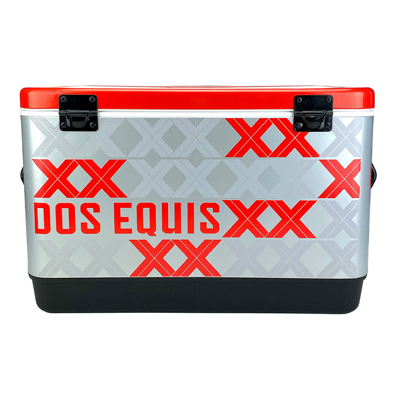 Hielera Metálica Dos Equis Plateada 30L – Capacidad para 36 Latas | Mantén tus Bebidas Frías por 24 Horas