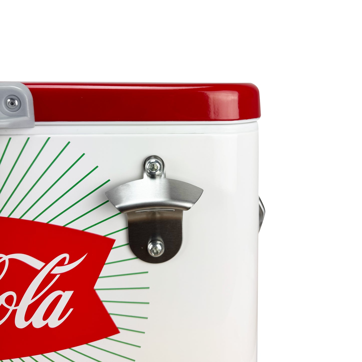 Hielera Metálica Coca-Cola 30L Blanca y Roja | Capacidad para 36 Latas y Conservación de Hielo por 24 Horas