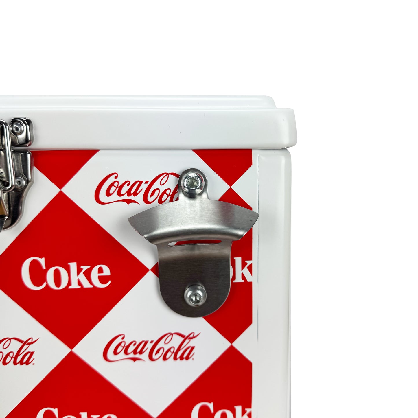 Hielera Metálica Coca-Cola 15L Rombos | Conservación de Hielo por 24 Horas y Capacidad para 18 Latas