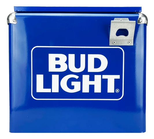 Hielera Metálica Bud Light 15L | Nevera Portátil Vintage para 18 Latas