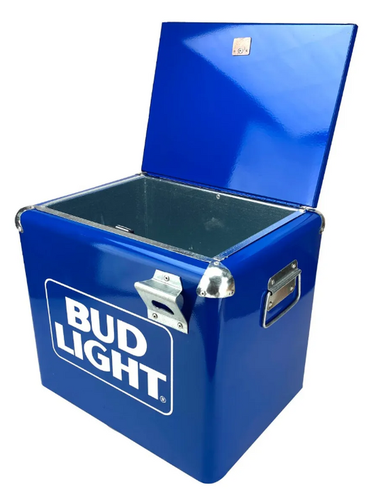 Hielera Metálica Bud Light 15L | Nevera Portátil Vintage para 18 Latas