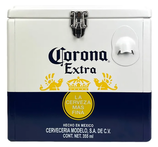 Hielera Metálica Corona Extra 15 Litros | Nevera Portátil Vintage para Bebidas y Cerveza