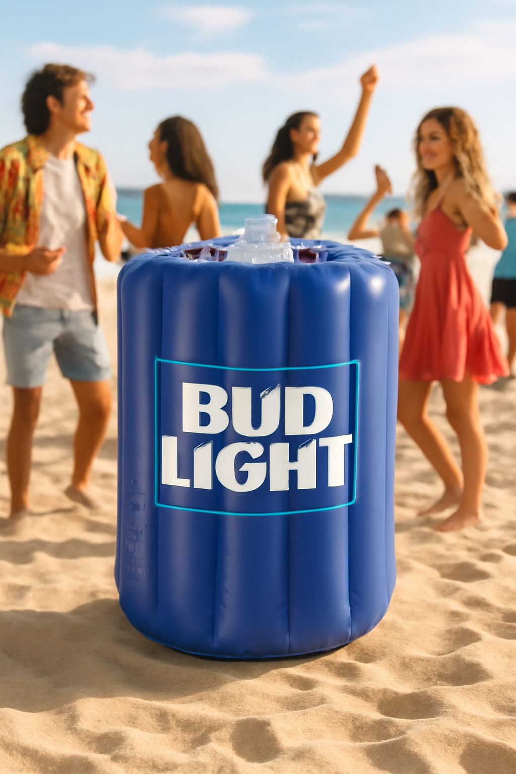 Hielera Inflable Bud Light 20 Litros | Nevera Portátil Ligera para Bebidas y Cerveza
