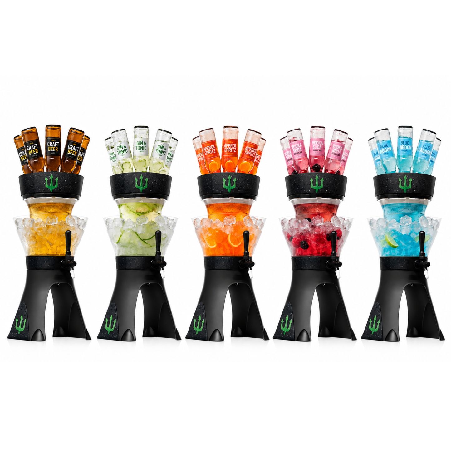 Dispensador de Cerveza Triton Ice 4L con Hielera Externa y Doble Grifo | Caja con 5 Tritones