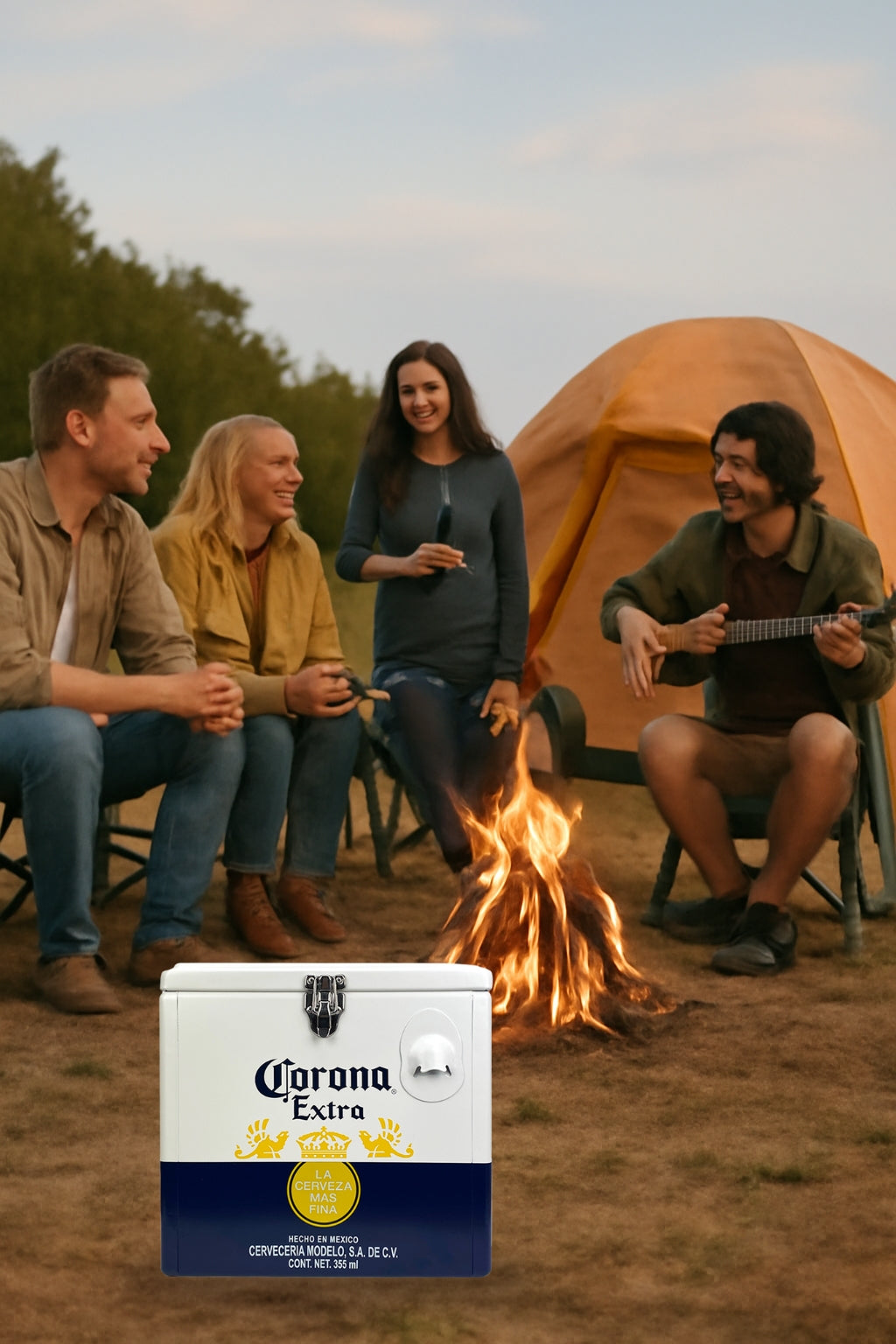 Hielera Metálica Corona Extra 15 Litros | Nevera Portátil Vintage para Bebidas y Cerveza