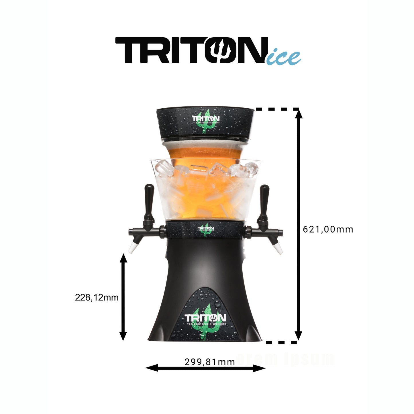 Dispensador de Cerveza Triton Ice 4L con Hielera Externa y Doble Grifo | Caja con 5 Tritones