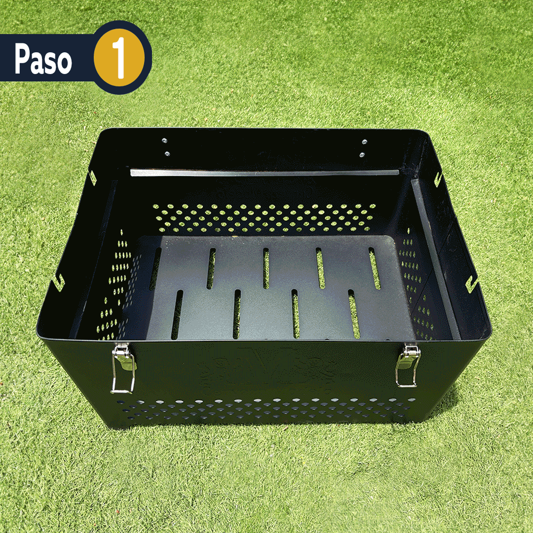 Asador de Carbón Portátil Acero Inoxidable | Parrilla con Tabla para Picar y Altura Ajustable
