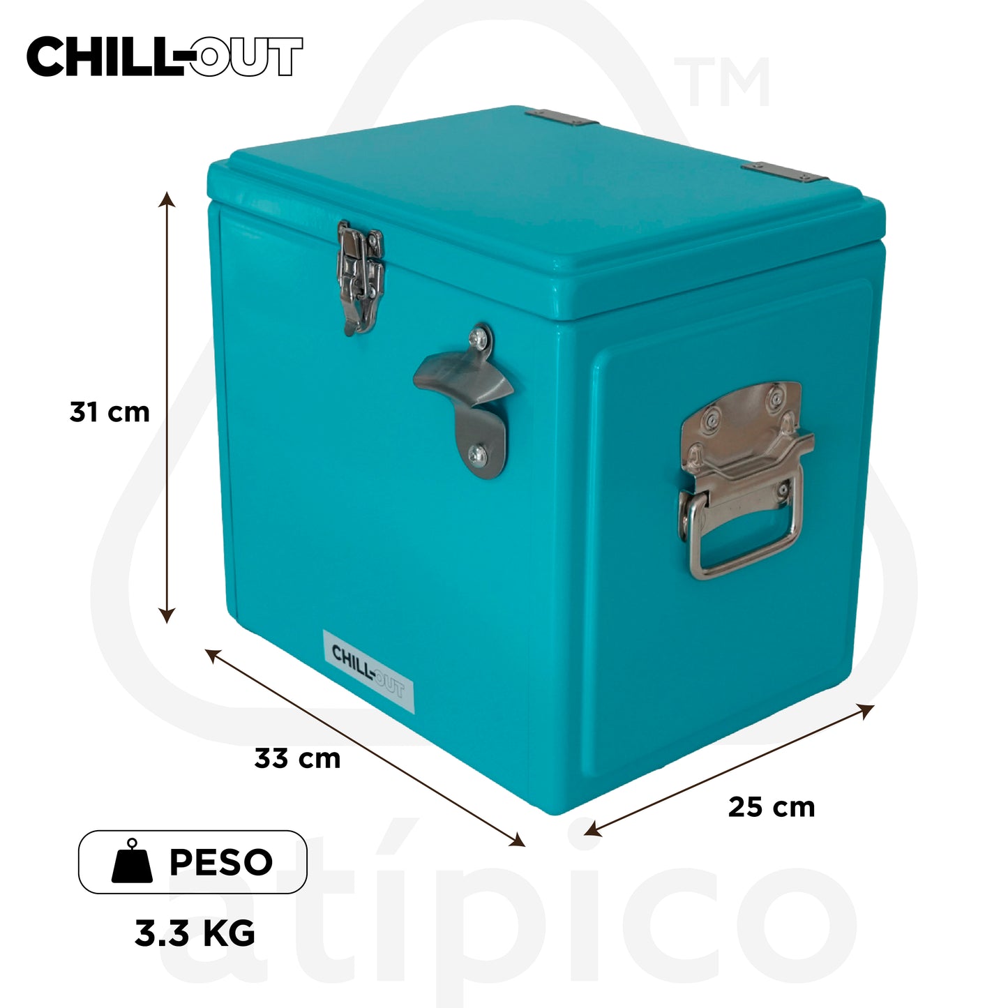 Hielera Metálica de 15 Litros Azul Chill-Out
