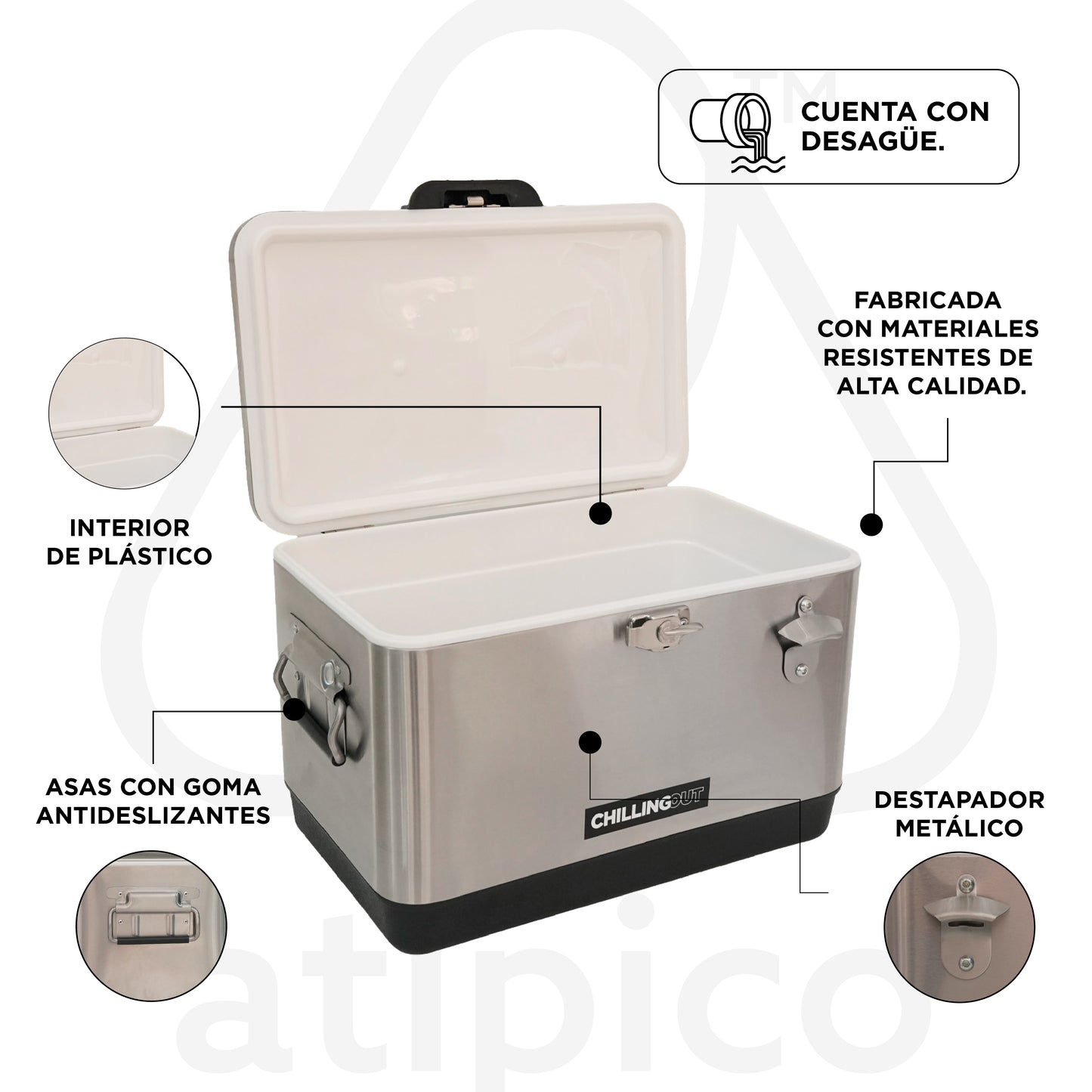 Hielera de Acero Inoxidable de 30 Litros Chilling-Out