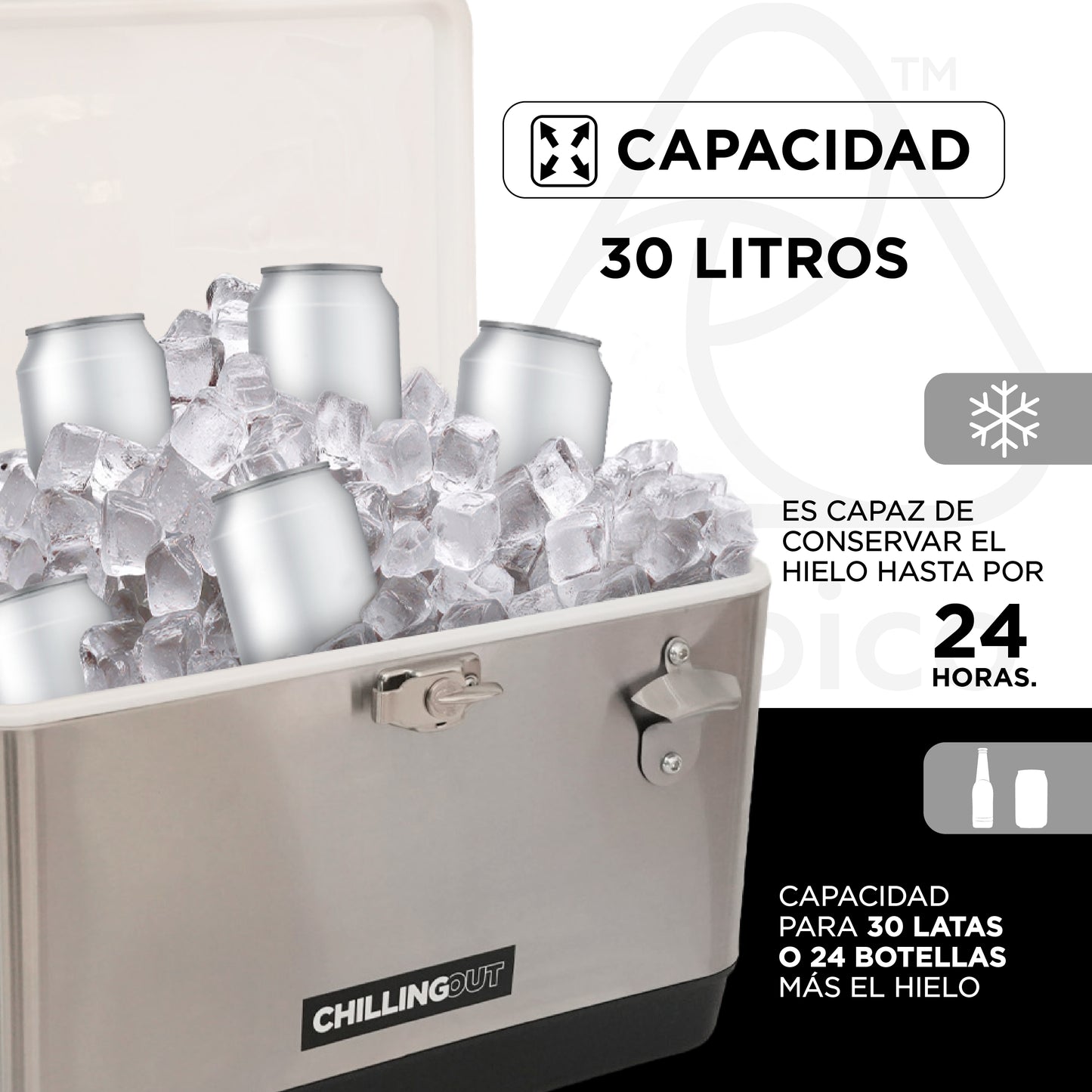 Hielera de Acero Inoxidable de 30 Litros Chilling-Out