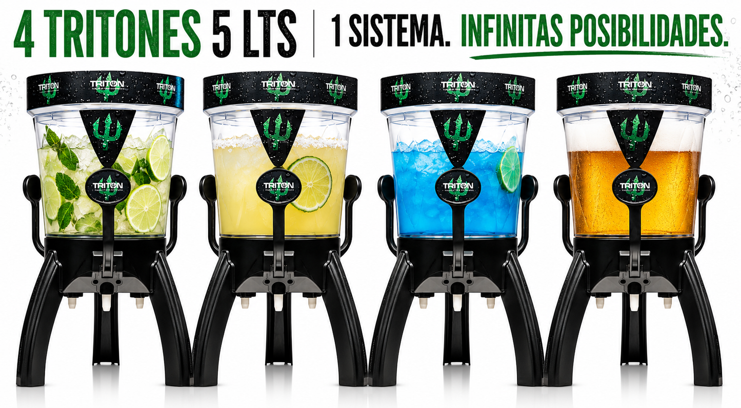 Dispensador de Cerveza Triton Classic+ 5L con Refrigeración Integrada | Caja con 4 piezas