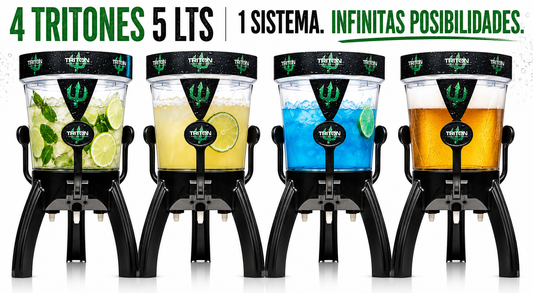 Dispensador de Cerveza Triton Classic+ 5L con Refrigeración Integrada | Caja con 4 piezas