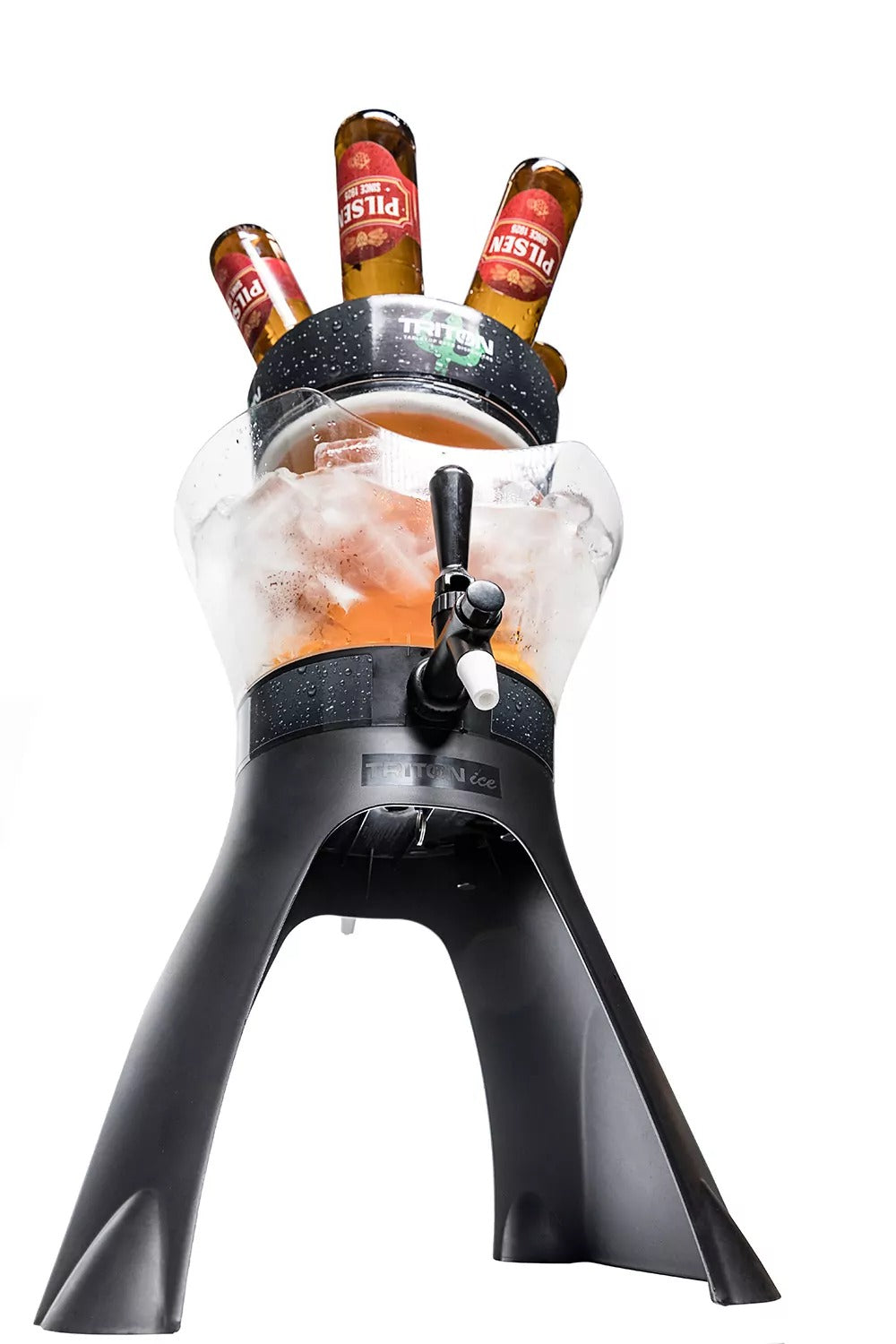 Dispensador de Cerveza Triton Ice 4L con Hielera Externa y Doble Grifo | Caja con 5 Tritones
